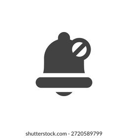 Flat Colored Bell Off Icon for Alert and Notification