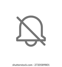 Icono de campana plana de color apagado para alerta y notificación