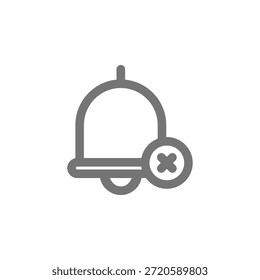 Icono de campana plana de color apagado para alerta y notificación