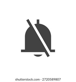 Icono de campana plana de color apagado para alerta y notificación