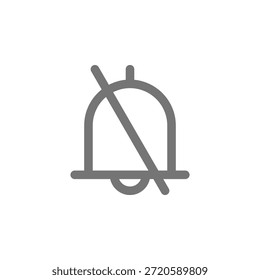 Icono de campana plana de color apagado para alerta y notificación