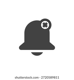 Icono de campana plana de color apagado para alerta y notificación