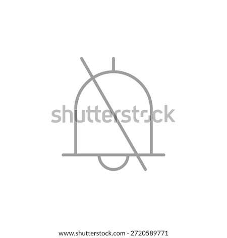 Flat Colored Bell Off Icon for Alert and Notification