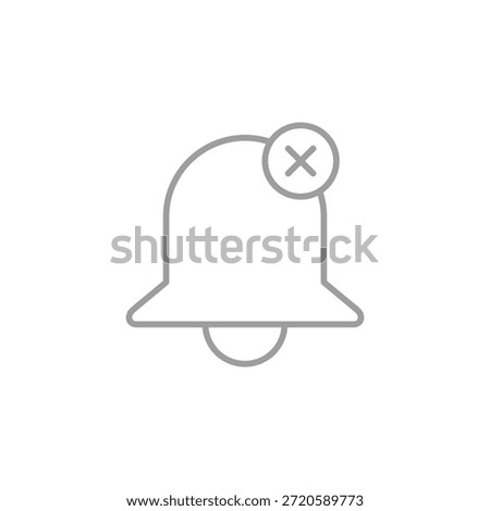Flat Colored Bell Off Icon for Alert and Notification