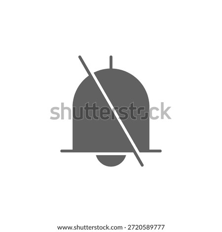 Flat Colored Bell Off Icon for Alert and Notification