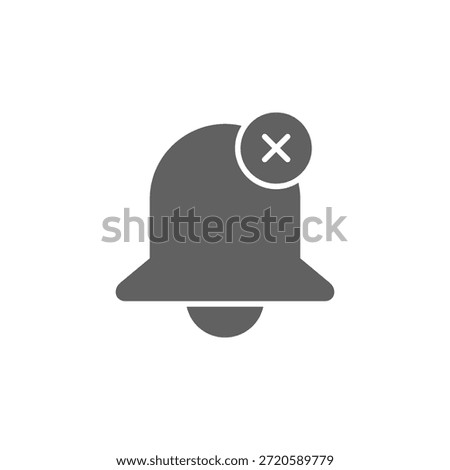 Flat Colored Bell Off Icon for Alert and Notification