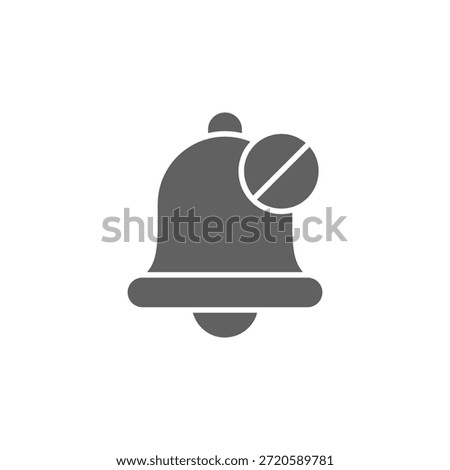 Flat Colored Bell Off Icon for Alert and Notification