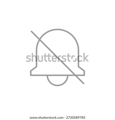 Flat Colored Bell Off Icon for Alert and Notification