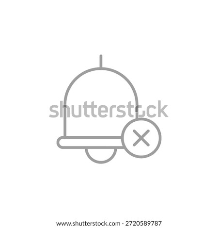Flat Colored Bell Off Icon for Alert and Notification