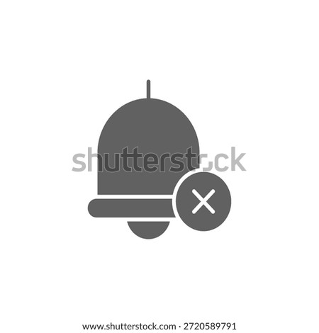 Flat Colored Bell Off Icon for Alert and Notification