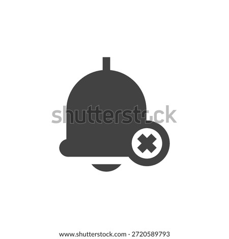 Flat Colored Bell Off Icon for Alert and Notification