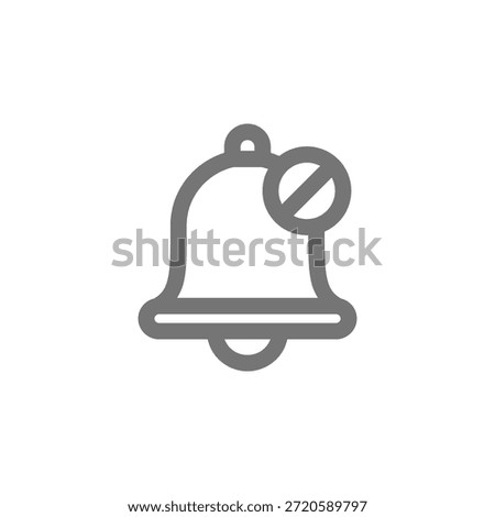 Flat Colored Bell Off Icon for Alert and Notification