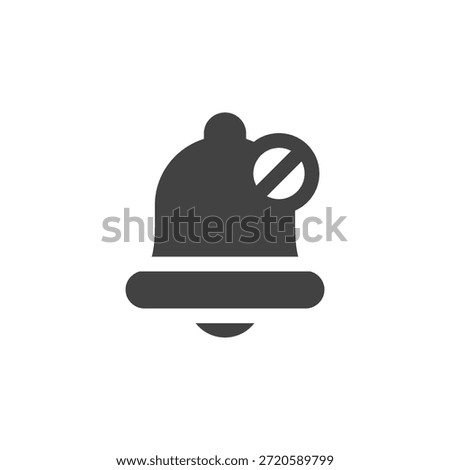 Flat Colored Bell Off Icon for Alert and Notification