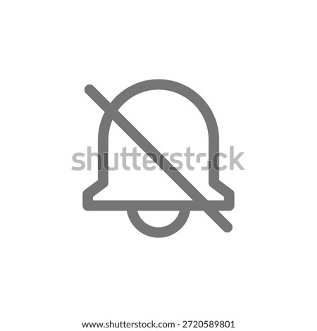 Flat Colored Bell Off Icon for Alert and Notification
