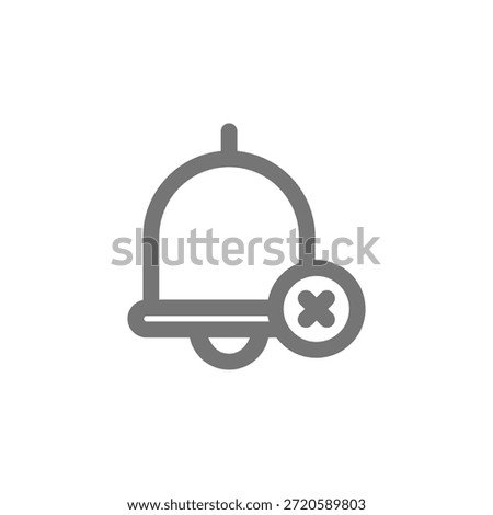 Flat Colored Bell Off Icon for Alert and Notification