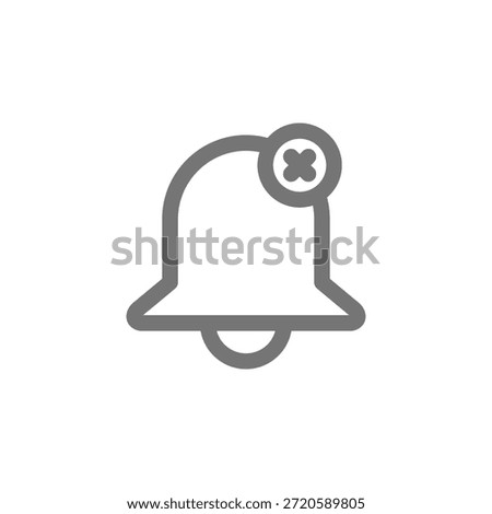 Flat Colored Bell Off Icon for Alert and Notification