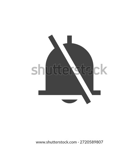 Flat Colored Bell Off Icon for Alert and Notification