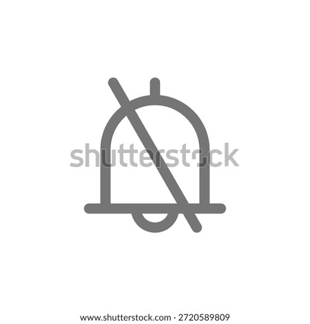 Flat Colored Bell Off Icon for Alert and Notification