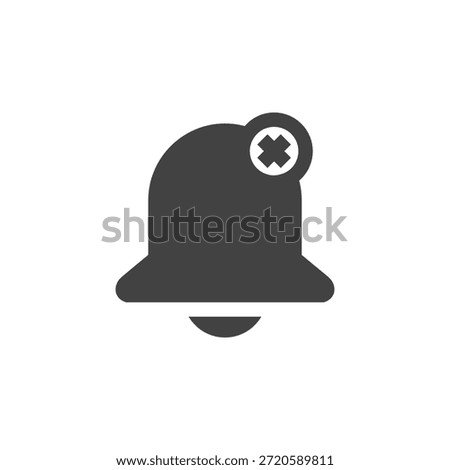 Flat Colored Bell Off Icon for Alert and Notification