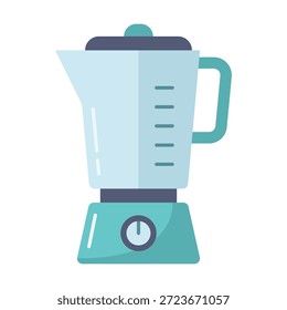 Ícone de liquidificador de cor plana representando aparelhos de cozinha para misturar bebidas e preparação de alimentos. Adequado para conteúdo de cozinha, conceitos de bebidas, eletrodomésticos e projetos de design de estilo de vida moderno