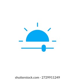 Icono de brillo de color plano para Configuraciones de visualización