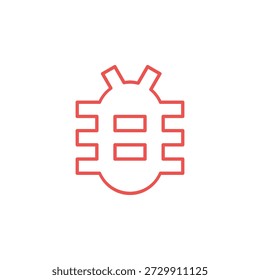 Ícone de relatório de bugs de cor plana para suporte técnico