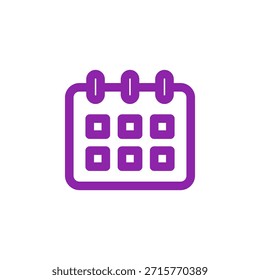 Icono de calendario de color plano para el calendario de fechas y el planificador de eventos