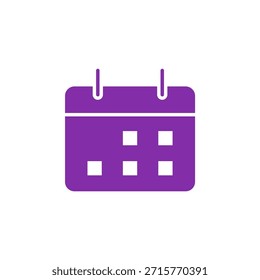 Flat Colored Calendar Icon for Date Schedule and Event Planner