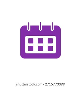 Icono de calendario de color plano para el calendario de fechas y el planificador de eventos