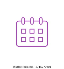 Flat Colored Calendar Icon for Date Schedule and Event Planner