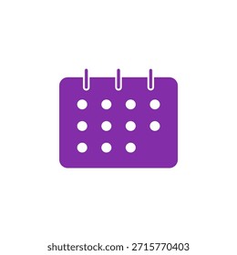 Icono de calendario de color plano para el calendario de fechas y el planificador de eventos