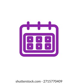 Flat Colored Calendar Icon for Date Schedule and Event Planner