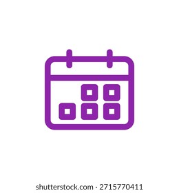 Icono de calendario de color plano para el calendario de fechas y el planificador de eventos