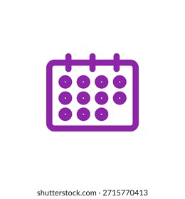 Icono de calendario de color plano para el calendario de fechas y el planificador de eventos
