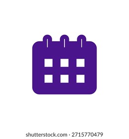 Icono de calendario de color plano para el calendario de fechas y el planificador de eventos
