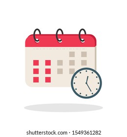 Flat colored calendar icon set in trendy flat style. 3D calendar symbol for your web site design, logo, app, UI Vector EPS 10. 