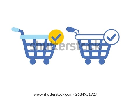 Flat colored checkout icon. Illustration for online shopping, payment process, e-commerce, and retail apps.