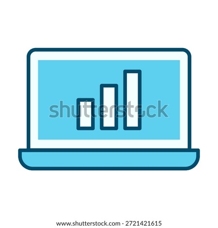 Flat colored computer signal icon representing connectivity and network strength.
