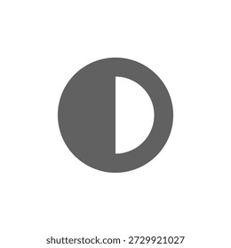 Flat Colored Contrast Icon for Display Settings