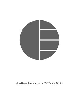 Flat Colored Contrast Icon for Display Settings