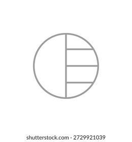 Flat Colored Contrast Icon for Display Settings
