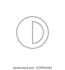 Flat Colored Contrast Icon for Display Settings