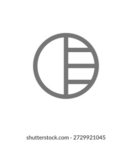 Flat Colored Contrast Icon for Display Settings