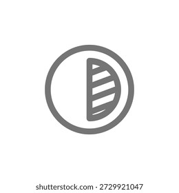 Flat Colored Contrast Icon for Display Settings
