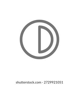 Flat Colored Contrast Icon for Display Settings