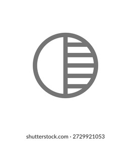 Flat Colored Contrast Icon for Display Settings