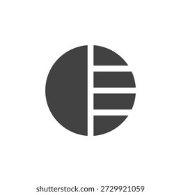 Flat Colored Contrast Icon for Display Settings