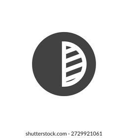 Flat Colored Contrast Icon for Display Settings