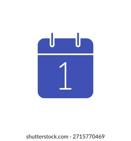 Icono de fecha de color plano para marcador de día y programación de hora