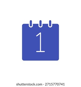 Icono de fecha de color plano para marcador de día y programación de hora